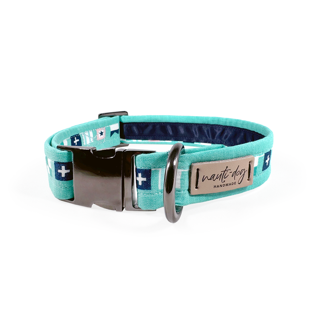 Regatta Nautical Sailing Flag Buckle & Martingale Dog Collar