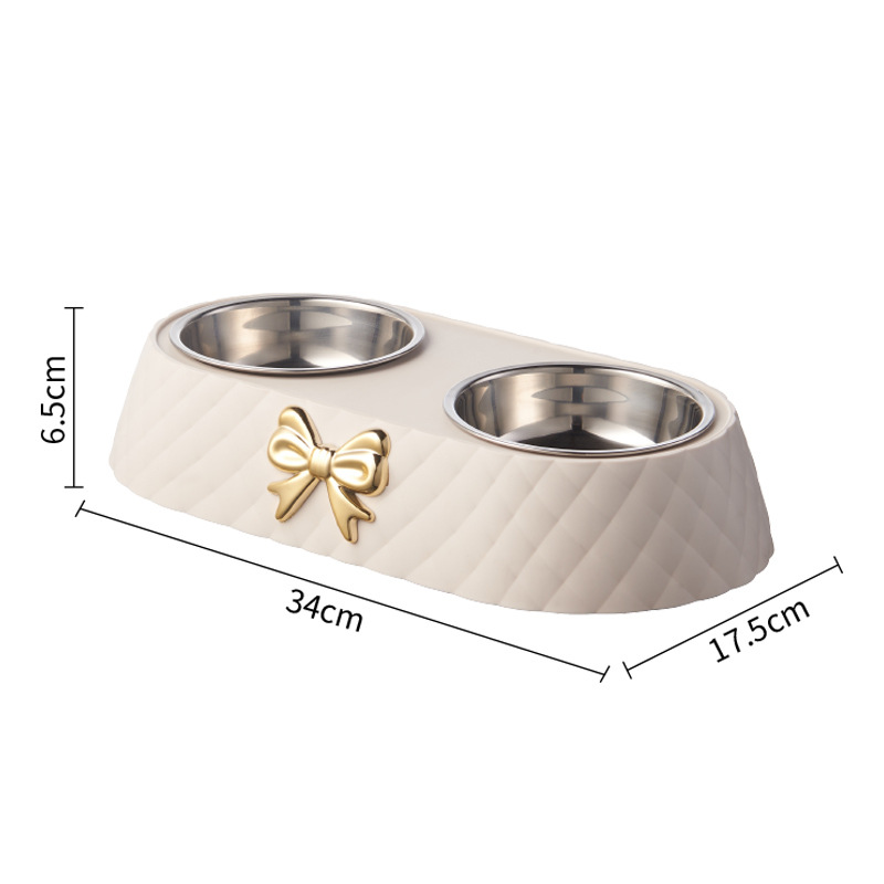 Bowknot Design Cat Food Bowl