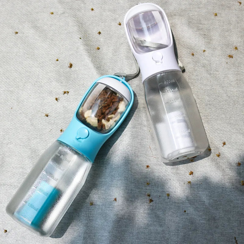 Portable Dog Water Bottle With Poop Bag Dispenser